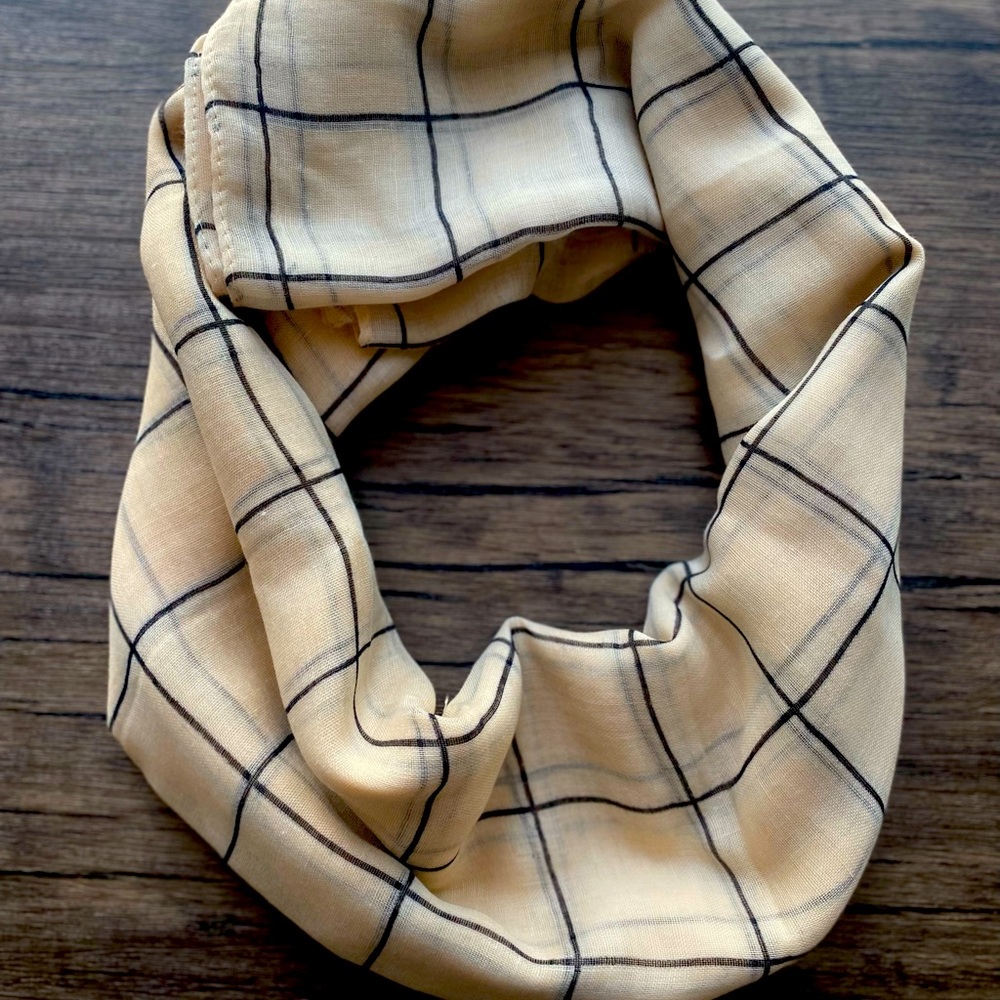 Rachel Pally Neutral pattern print plaid scarf
